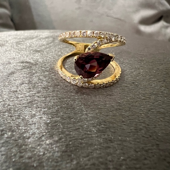 Tourmaline and diamond ring - Picture 2 of 7